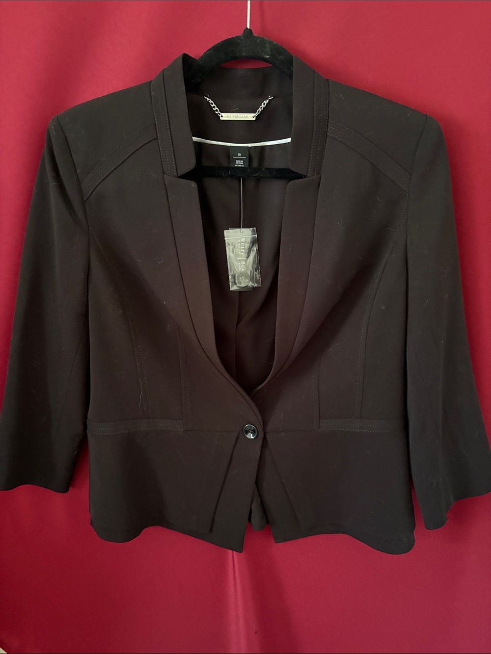 White House Black Market Black Cropped Single-Button Blazer